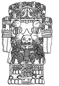 Aztec goddess Coatlicue drawn by Michael Giza