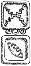 Mayan Aztec glyphs for Etznab Tecpatl by Michael Giza