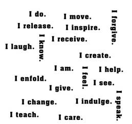 word cloud of affirmations